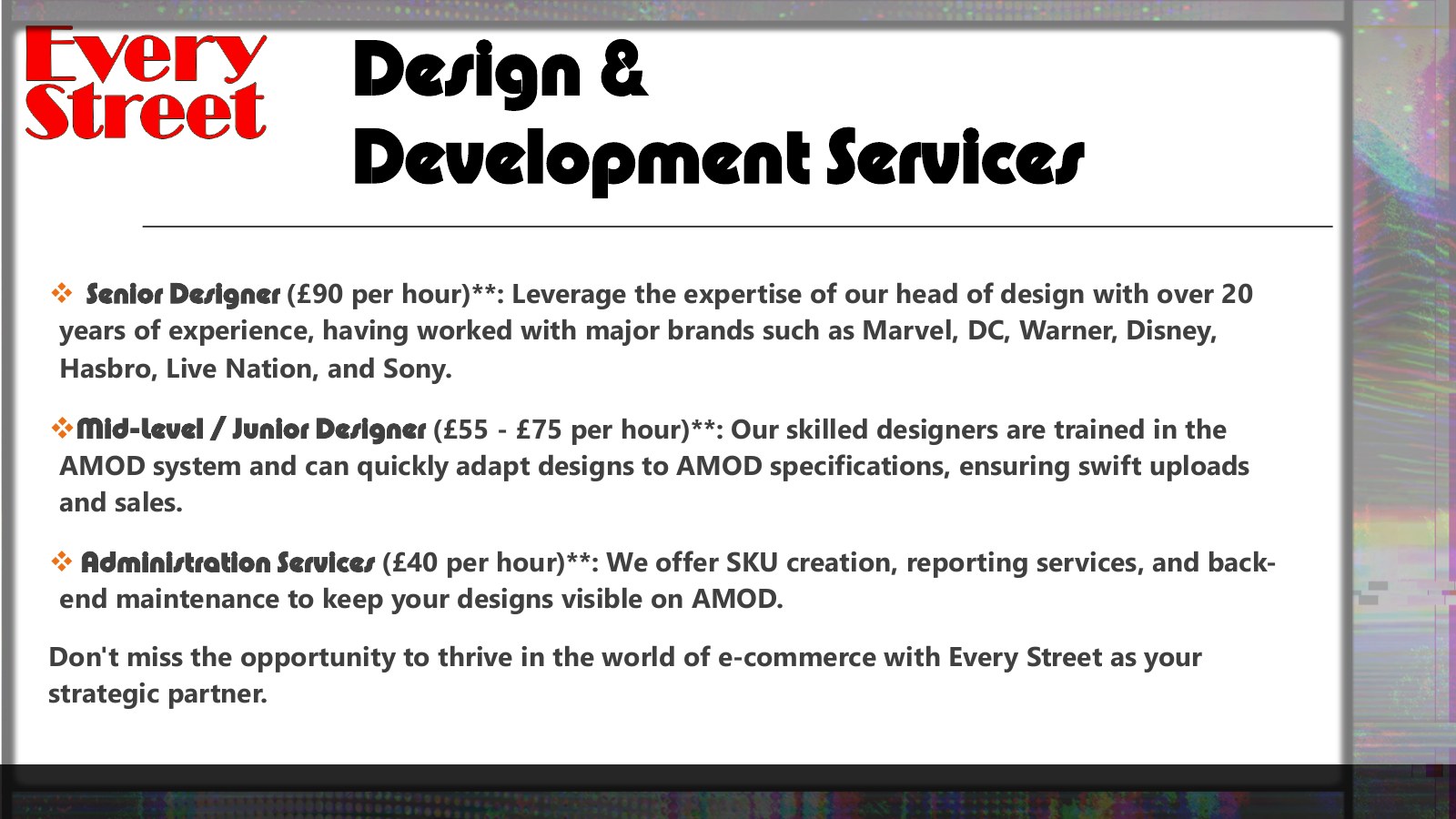 Slide 8: Design and Development Services
