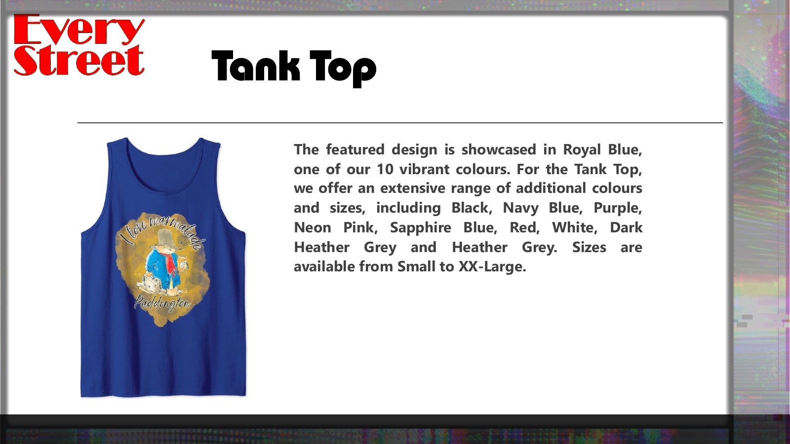 Slide 18: Tank Top